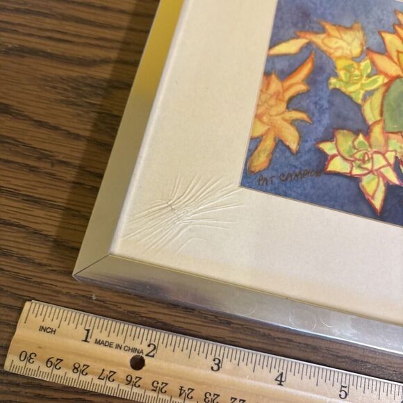 Original Watercolor Floral Painting: Yellow Succulent Succulents - Framed - Picture 4 of 9